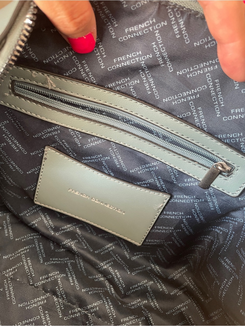GUC French Connection Dusty Blue Terra Dome Mini Satchel FCUK - Picture 7 of 16